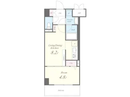 ラ ベール ジン(1LDK/5階)の間取り写真