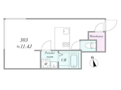 TRIAS154(1LDK/3階)の間取り写真