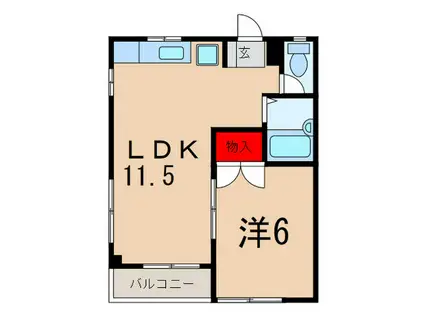 サンリッチ(1LDK/3階)の間取り写真