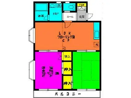 フローラハイム(2LDK/1階)の間取り写真