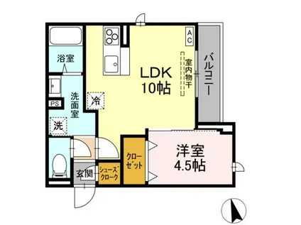 グランテラス(1LDK/2階)の間取り写真