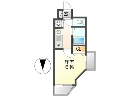 プレサンス名古屋城前(1K/2階)の間取り写真