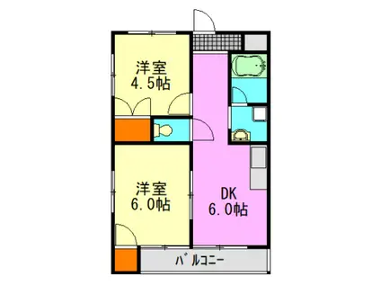 保ビル(2DK/3階)の間取り写真