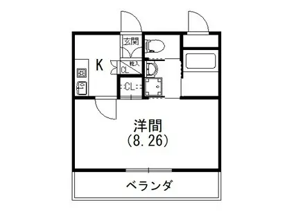 クラシコ(1K/1階)の間取り写真