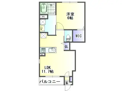 ビアンカーサ(1LDK/1階)の間取り写真