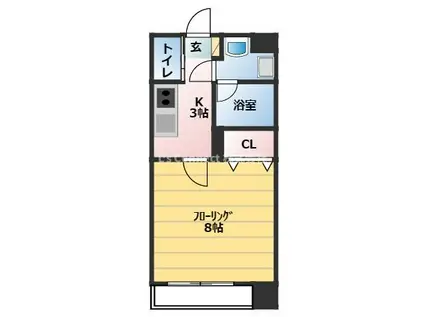 BELLE・CREST(1K/7階)の間取り写真