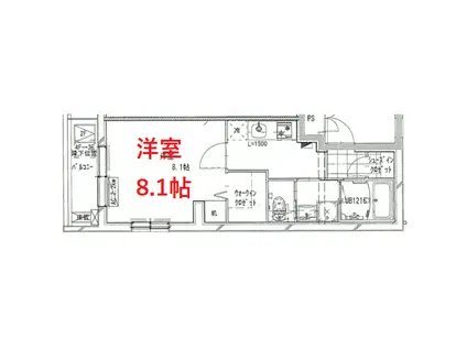 FORTUNE.U(1K/2階)の間取り写真