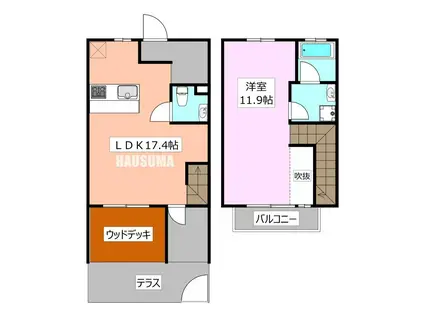駒込ガーデンテラスD(1LDK/1階)の間取り写真
