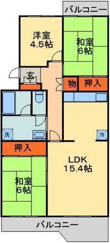 メルカード椿森(3LDK/3階)の間取り写真
