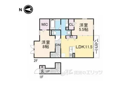 グランデュオⅡ(2LDK/2階)の間取り写真