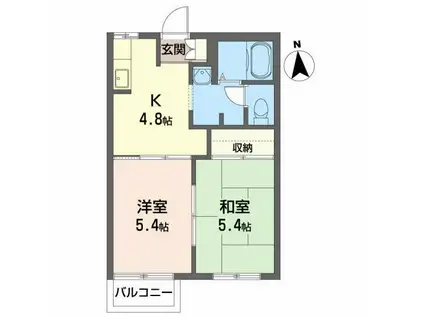 ディアス・ルフラン(2K/2階)の間取り写真