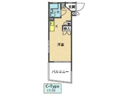 メゾン・ド・アベーユ(ワンルーム/2階)の間取り写真