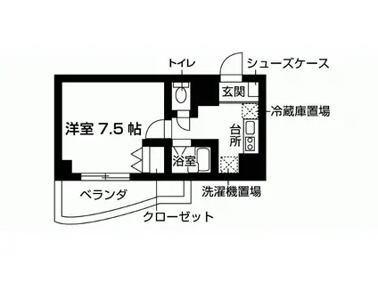 グラン アベニール(1K/1階)の間取り写真