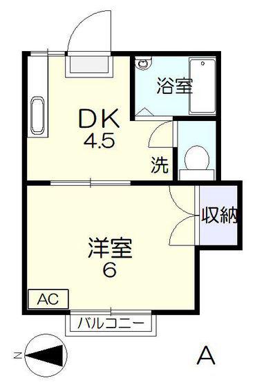 コーポ下伊福(1DK/2階)の間取り写真