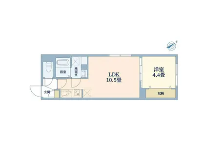 ウェルスクエア洗足(1LDK/3階)の間取り写真