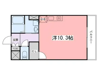インタービレッジ下手野(ワンルーム/3階)の間取り写真
