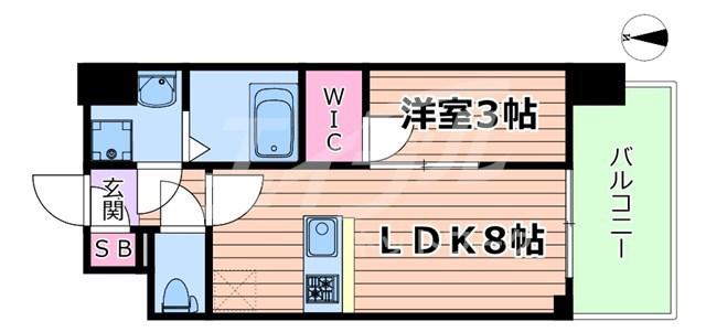 エスリード大阪城イースト(1LDK/5階)の間取り写真