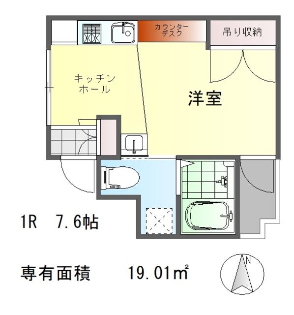 デトムワン京大前(ワンルーム/2階)の間取り写真