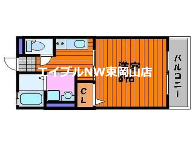 KENBI(1K/1階)の間取り写真