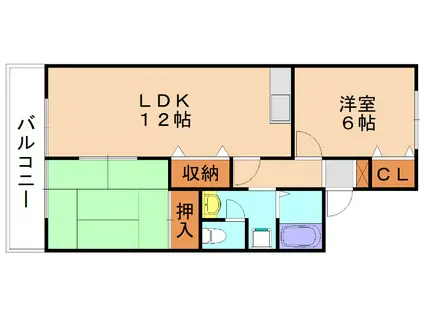 セジュールたまき(2LDK/1階)の間取り写真