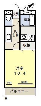 成和第6ビル(1K/3階)の間取り写真