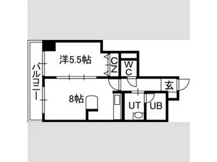 ノースアージュ中島公園(1LDK/4階)の間取り写真