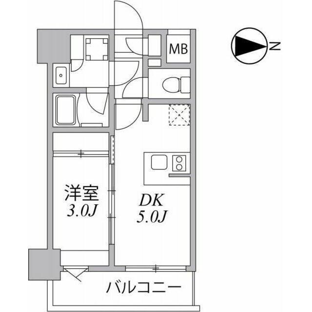 SYFORME住吉(1DK/2階)の間取り写真