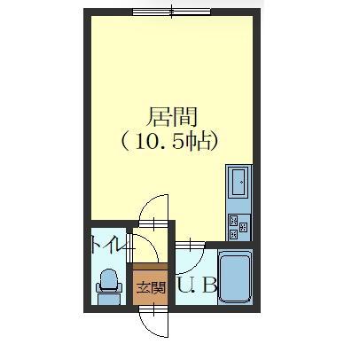 ルーベデンス川原弐号館(ワンルーム/2階)の間取り写真