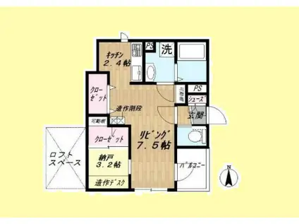 N.FLAT(ワンルーム/1階)の間取り写真