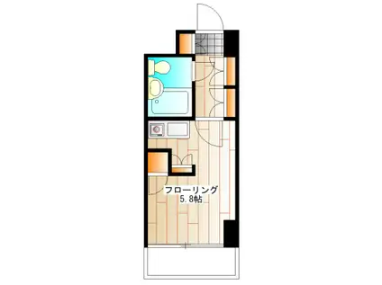 メゾン・ド・エトレーヌ(ワンルーム/5階)の間取り写真