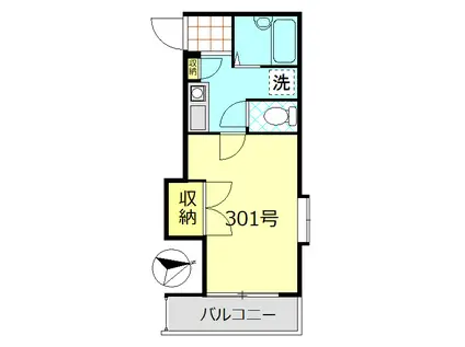 グランコート(1K/3階)の間取り写真