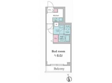 レオーネ方南町(1K/2階)の間取り写真