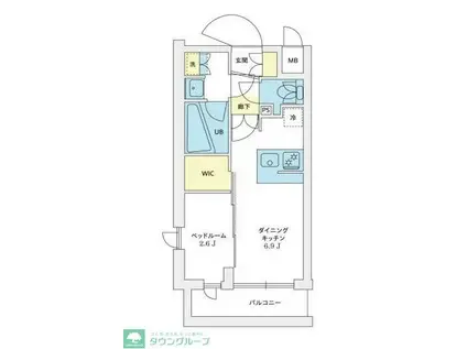 アジールコート豪徳寺(1DK/2階)の間取り写真