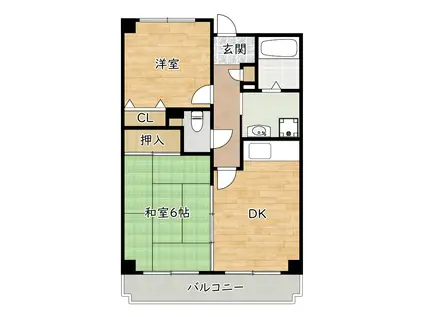 オクト千歳(2DK/3階)の間取り写真
