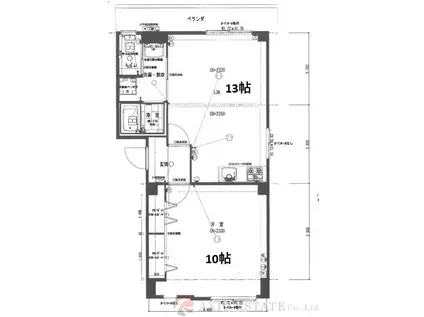 壽ビル(1LDK/2階)の間取り写真