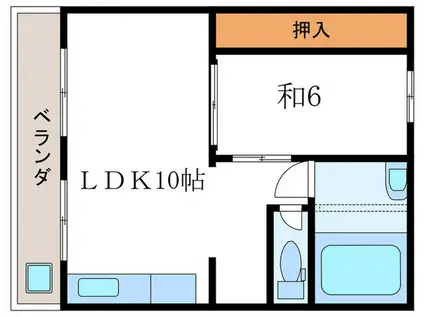 林マンション(1LDK/1階)の間取り写真