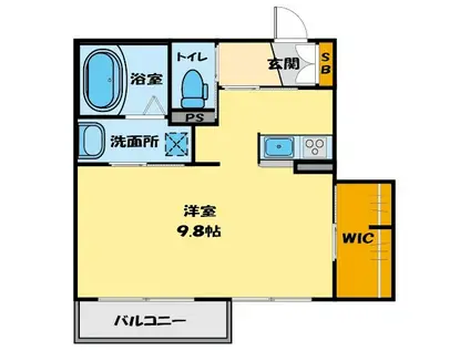MEISON H(ワンルーム/1階)の間取り写真