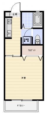 ミルキーウェイ弐番館(1K/1階)の間取り写真