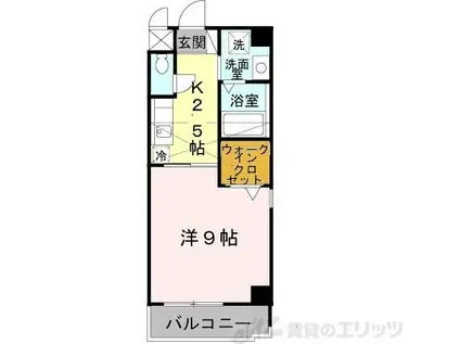 ピアチェーレ千里山(1K/4階)の間取り写真