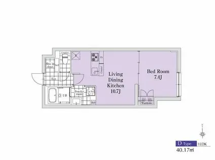 エクサム新中野2(1LDK/1階)の間取り写真