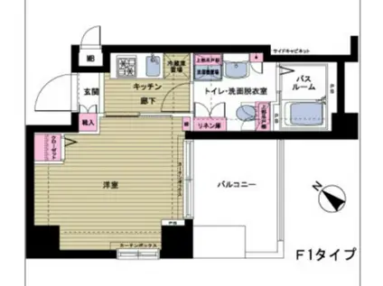 フェニックス日本橋浜町公園(1K/8階)の間取り写真