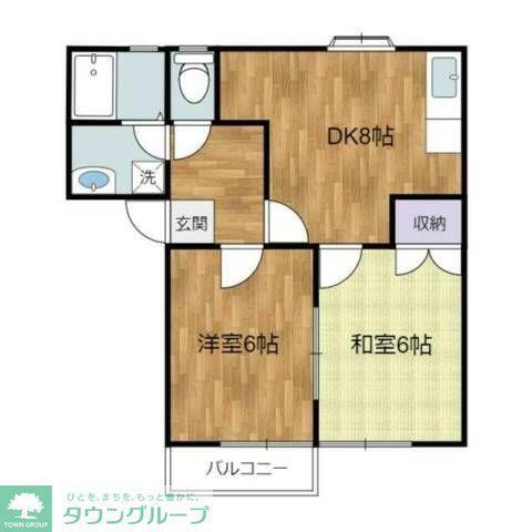 グランビア 麻生(2DK/2階)の間取り写真