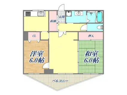 松永マンション(2LDK/1階)の間取り写真