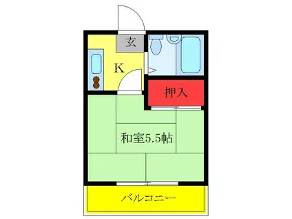 コーポ中島(1K/3階)の間取り写真