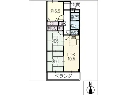 ベルビレッジ上汐田(3LDK/8階)の間取り写真