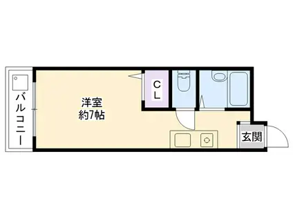 マンション寿(ワンルーム/1階)の間取り写真