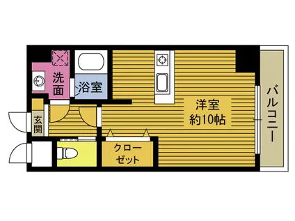 グランドゥール田室(ワンルーム/4階)の間取り写真