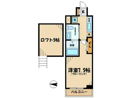 プラウドフラット仙川(1K/7階)の間取り写真