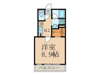 ガーデンホワイト(1K/1階)の間取り写真