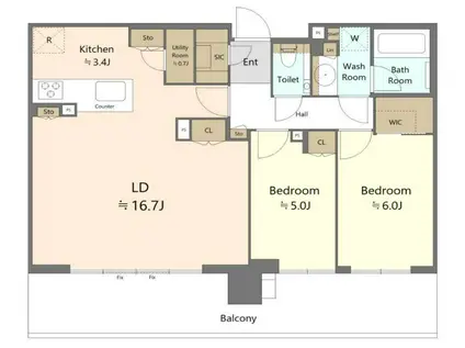 シティタワーズ東京ベイ セントラルタワー(2LDK/25階)の間取り写真
